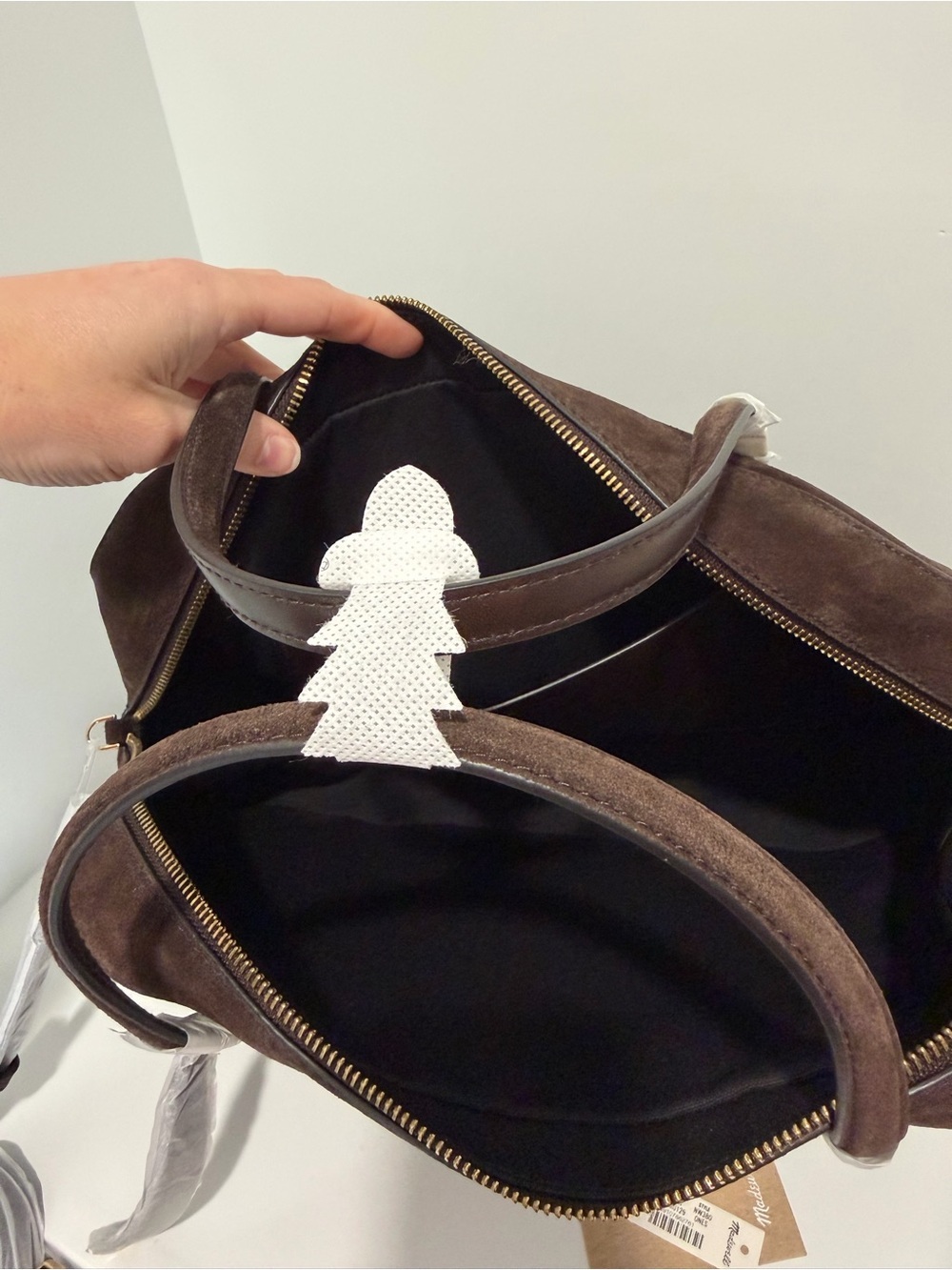 NEW Madewell Suede Large Belted Satchel Bag in Dark Carob Brown NW380 $258 - Picture 10 of 11